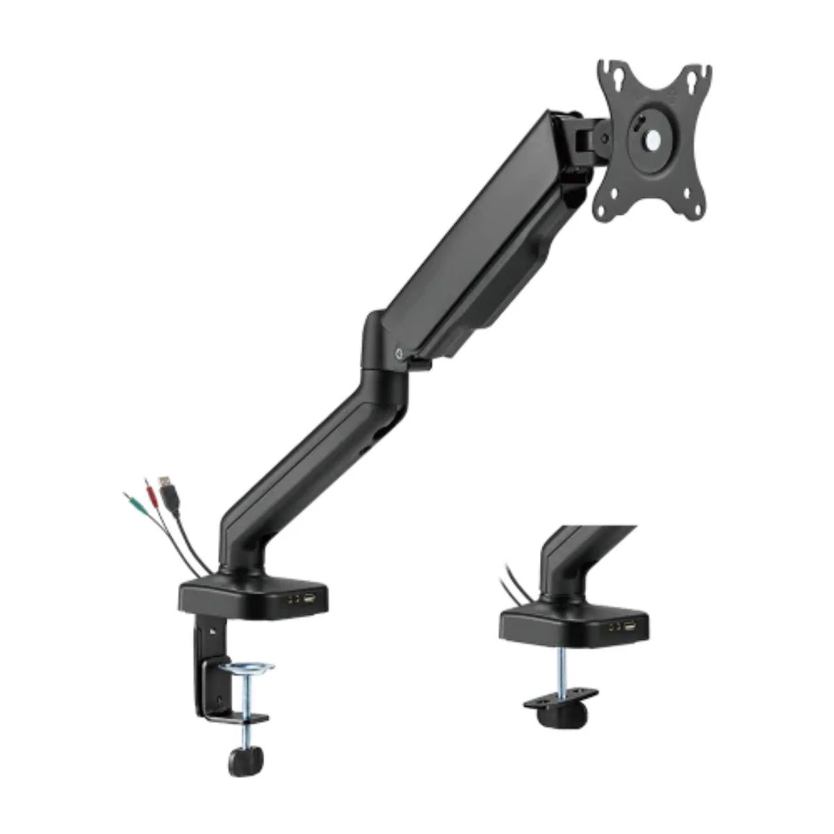 Avetron MA101 Monitor Arm – Spring-Assisted, 17″–32″, USB & Audio Ports, Clamp & Grommet