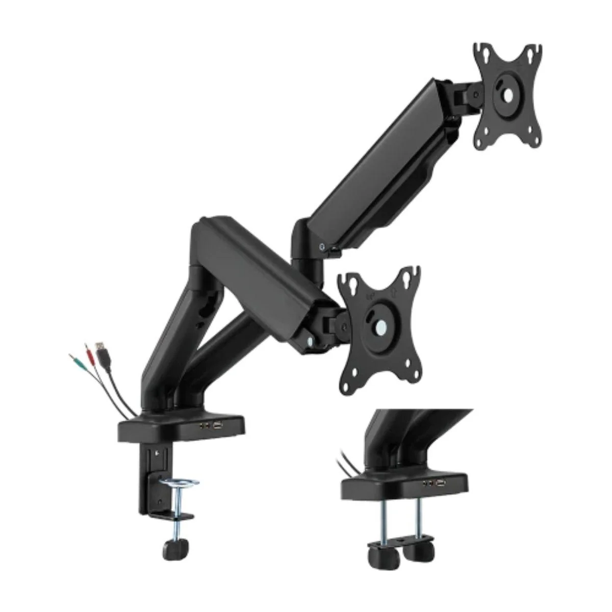 Avetron MA102 Dual Monitor Arm – Spring-Assisted, 17"-32", Clamp & Grommet