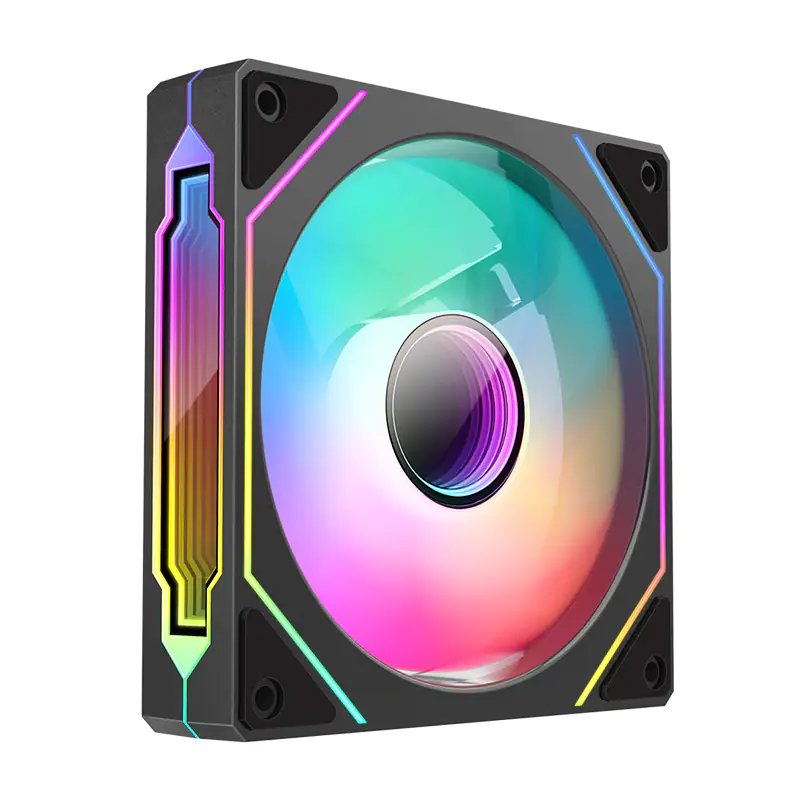 Huntkey GS120F Reverse  120mm ARGB Case Fan, Reverse Blade Design for Clean Build, High Airflow Cooling, 800–1800 RPM, Low Noise, 3-Pin Connector