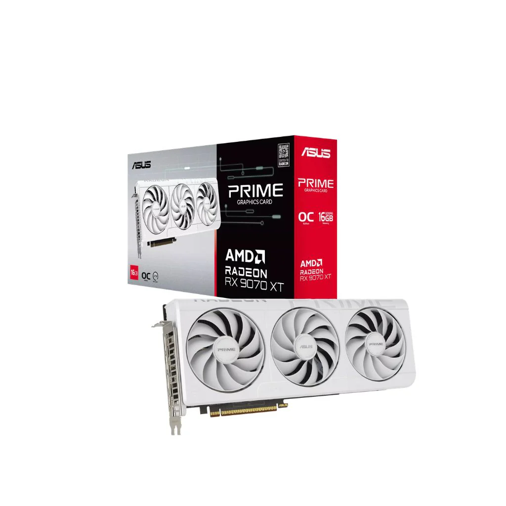 ASUS Prime Radeon™ RX 9070 XT White OC Edition 16GB GDDR6