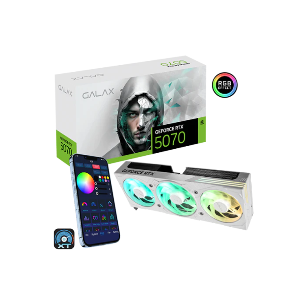 GALAX GeForce RTX™ 5070 EX TRIPLE FAN RGB 12GB WHITE