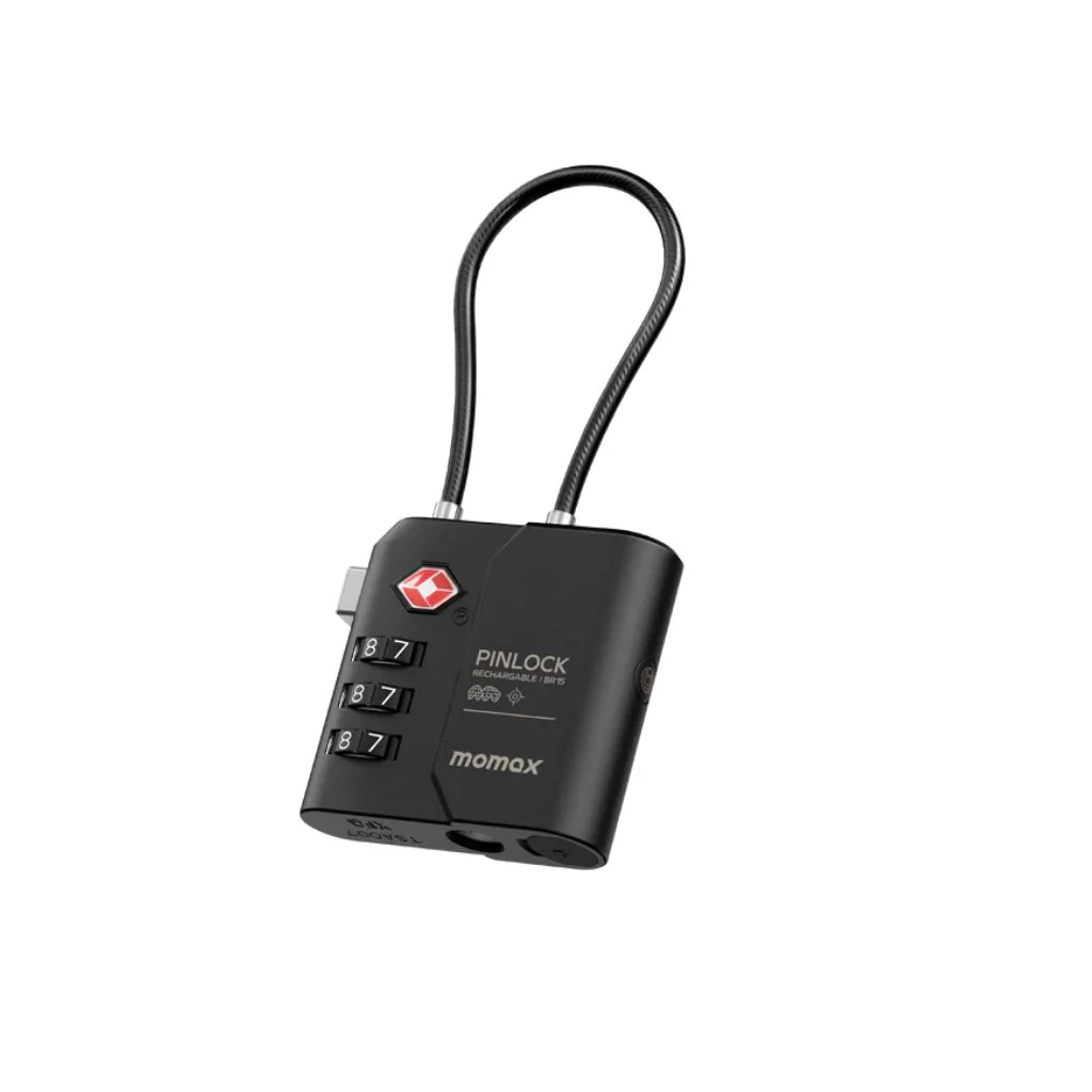 Momax PinLock Find My Locator with TSA Padlock - Black